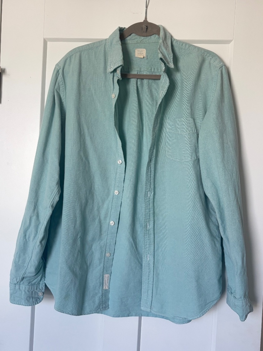 JCREW 100% Cotton Button Down Shirt Seafoam Sz Medium